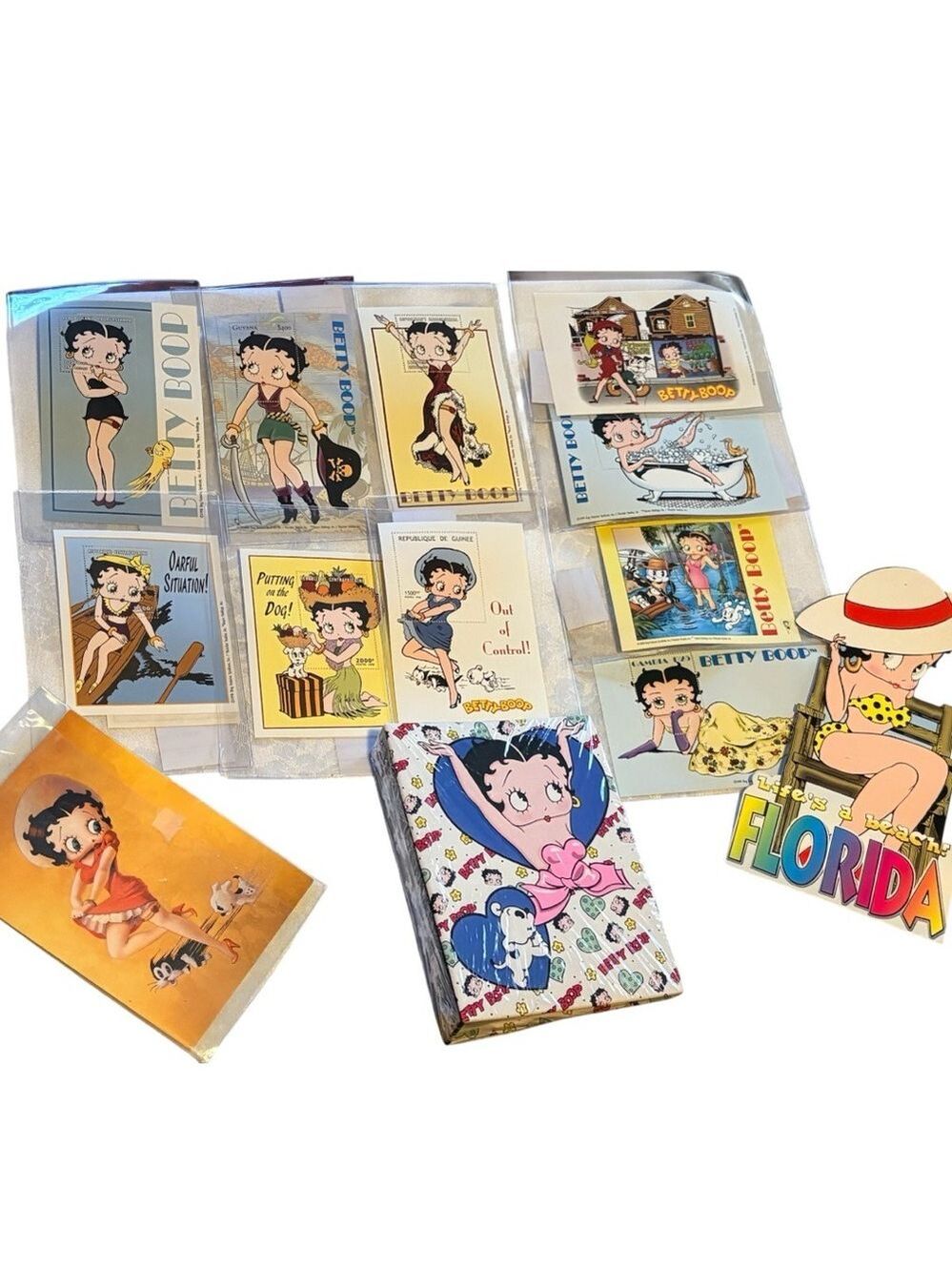Betty Boop Collectors Collection - Stamps with COAs, book and Postcards